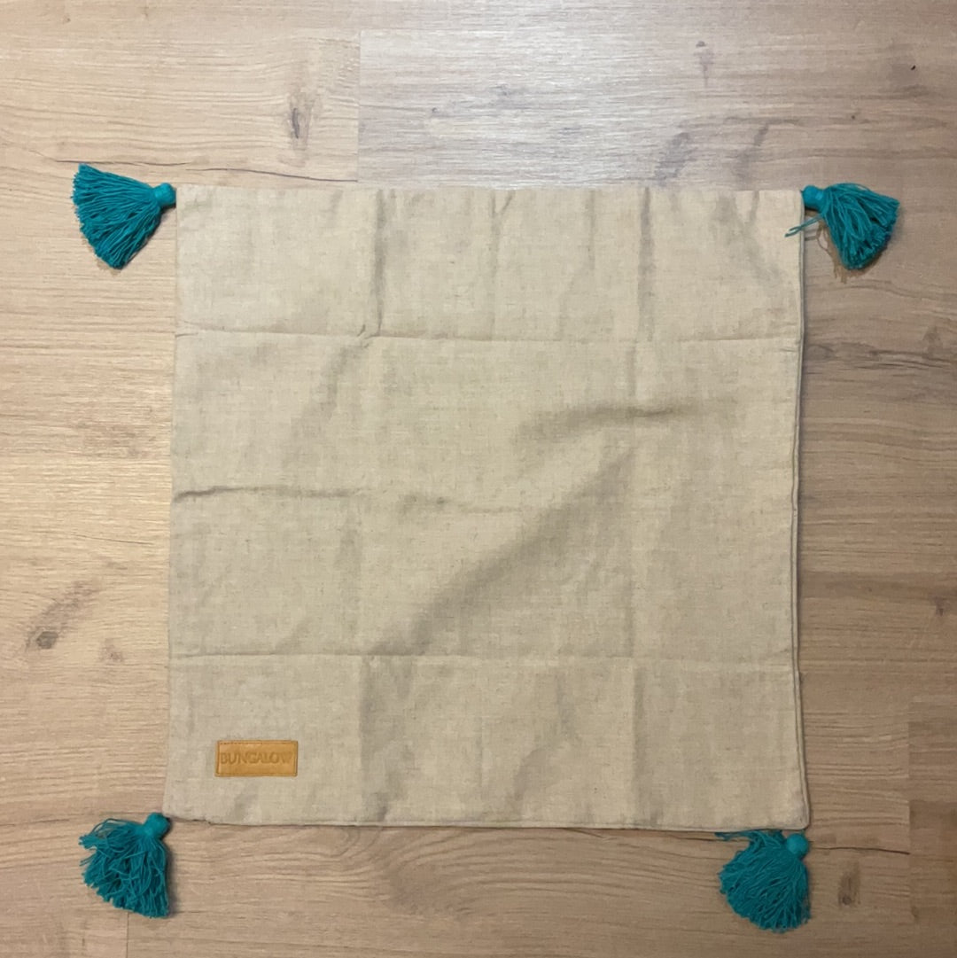 Cushion cover fringes blue