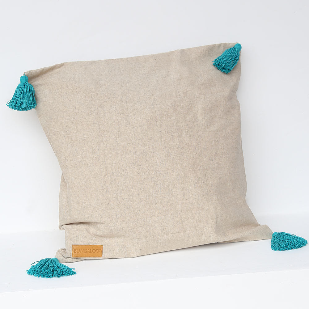 Cushion cover fringes blue