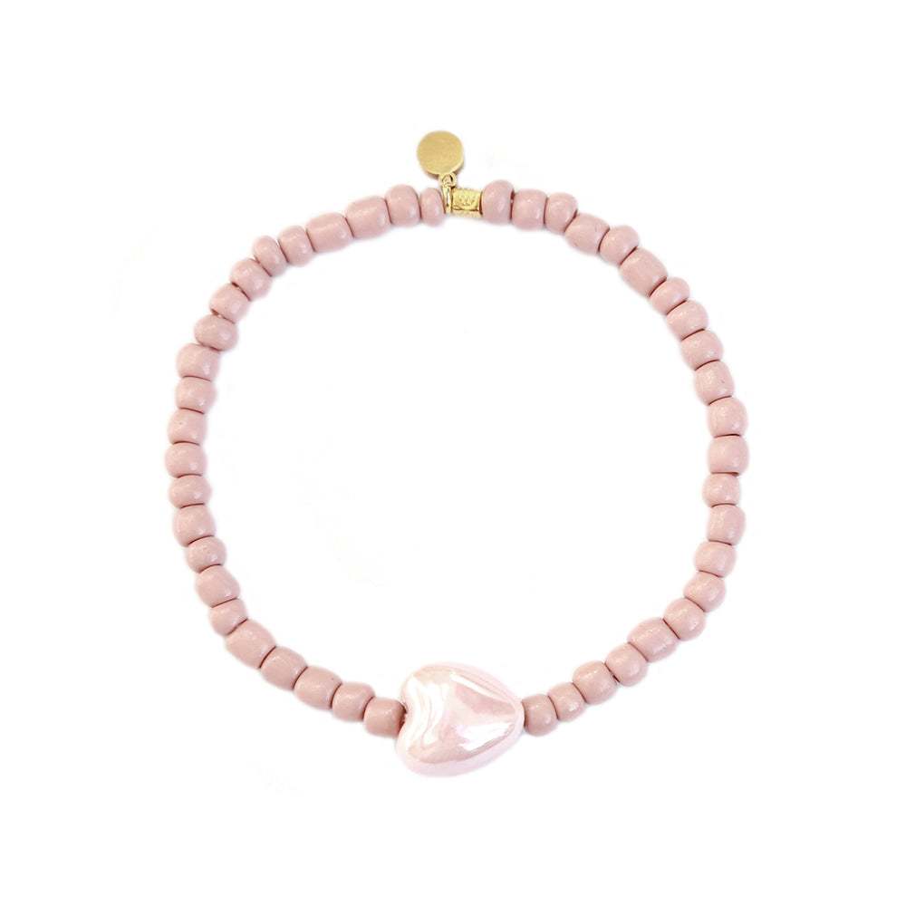 Armband stone hart rosé