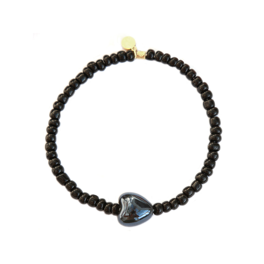 Armband stone hart zwart