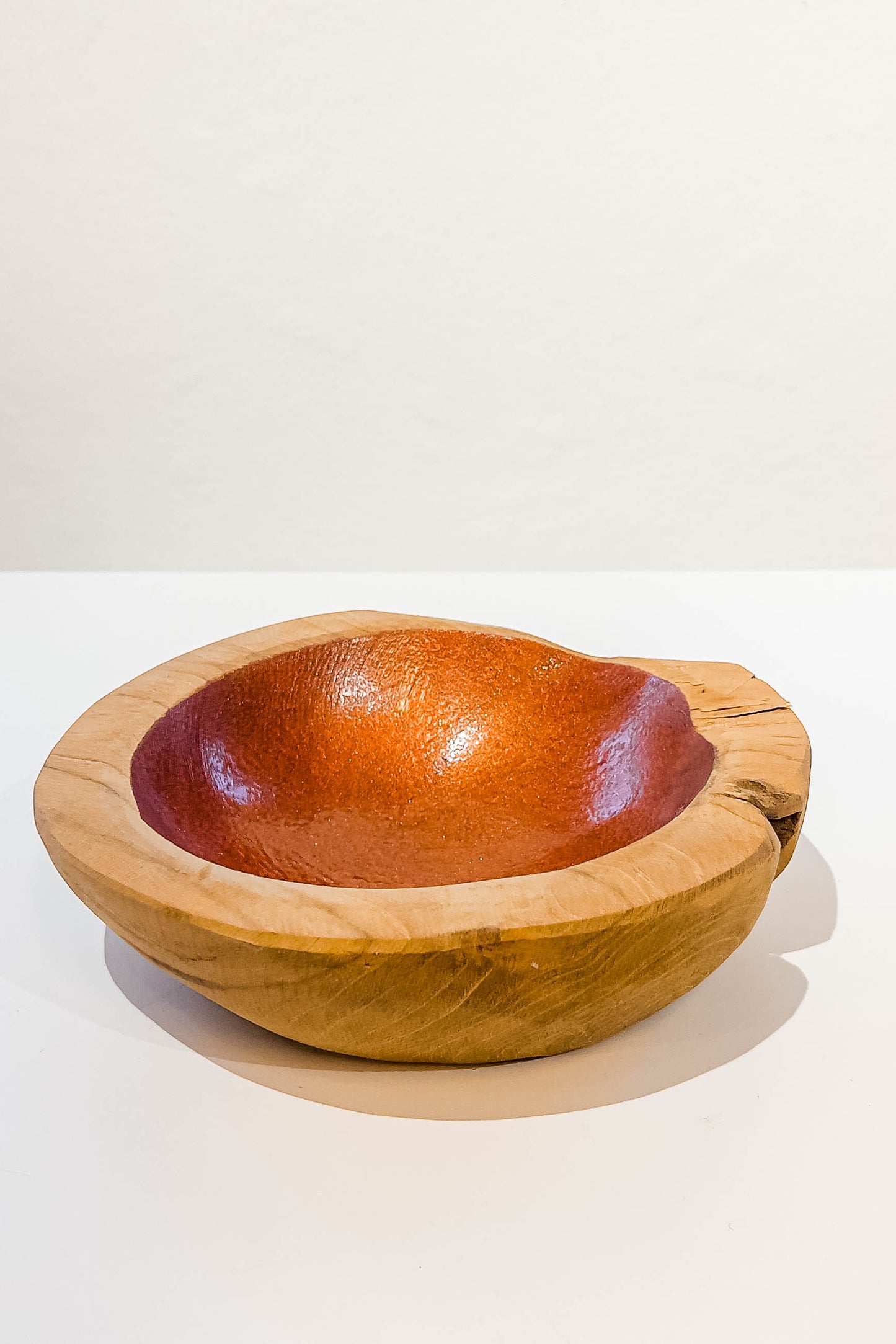 Bowl teak copper