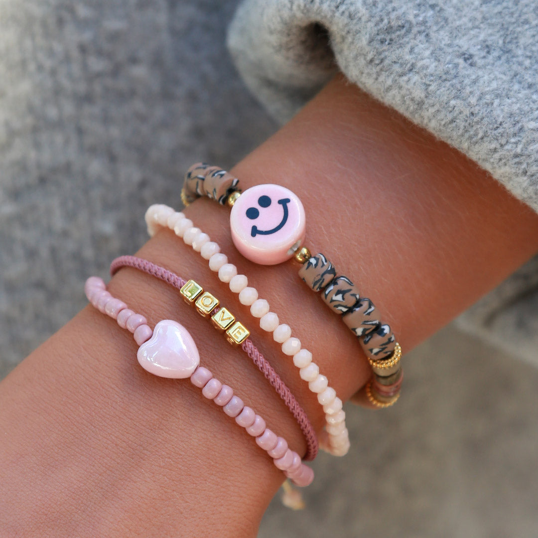 Armband stone hart rosé