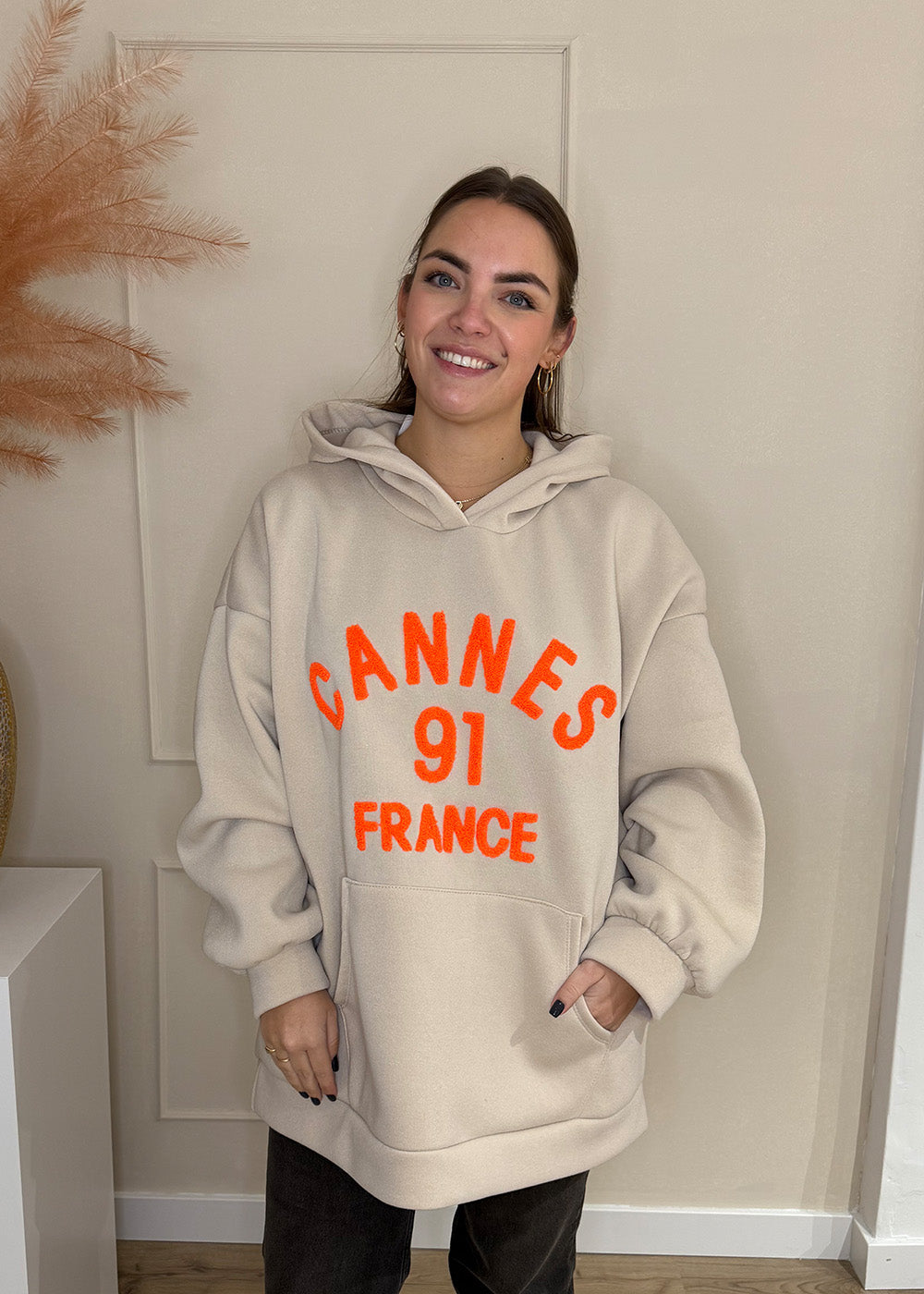 Hoodie Cannes beige