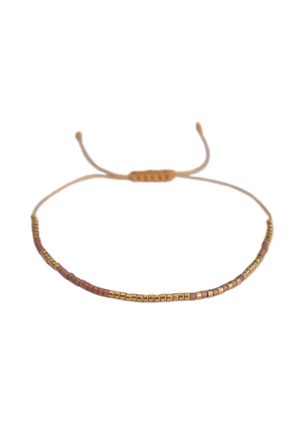 Miyuki armband cognac gold