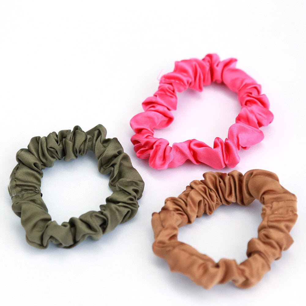 Silky scrunchie set pink army