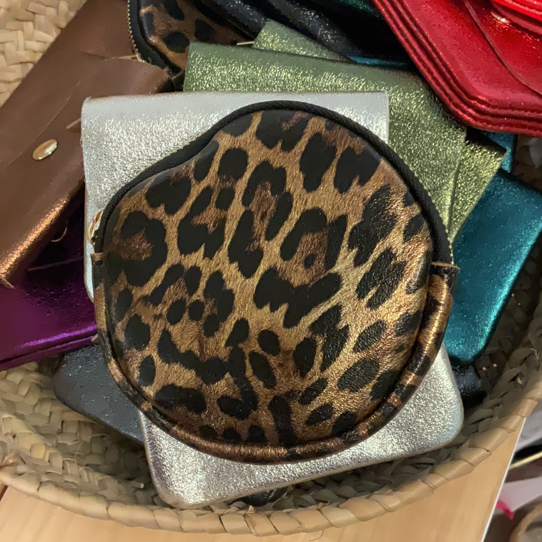 Rond panter portemonneetje