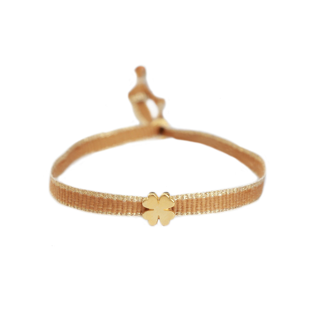 Woven bracelet clover gold