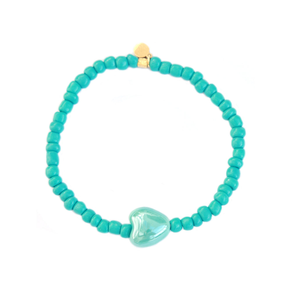 Armband stone hart blauw