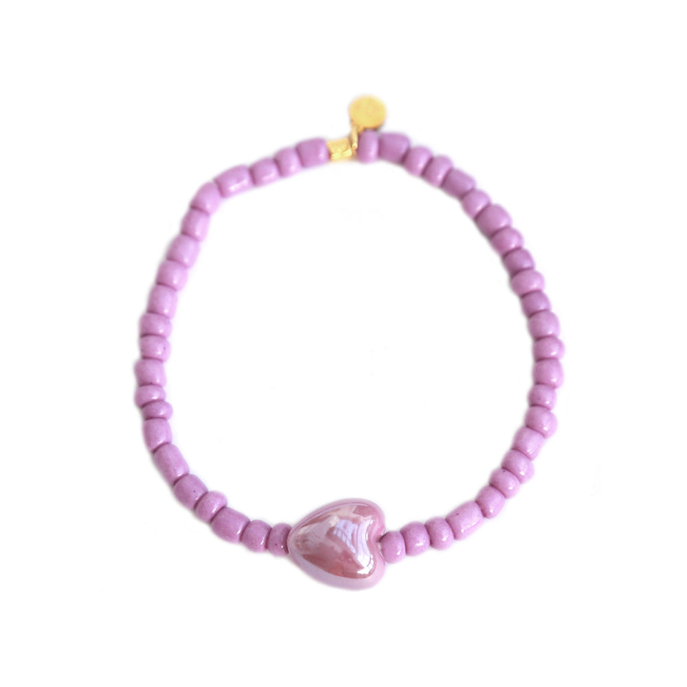 Armband stone hart lavendel