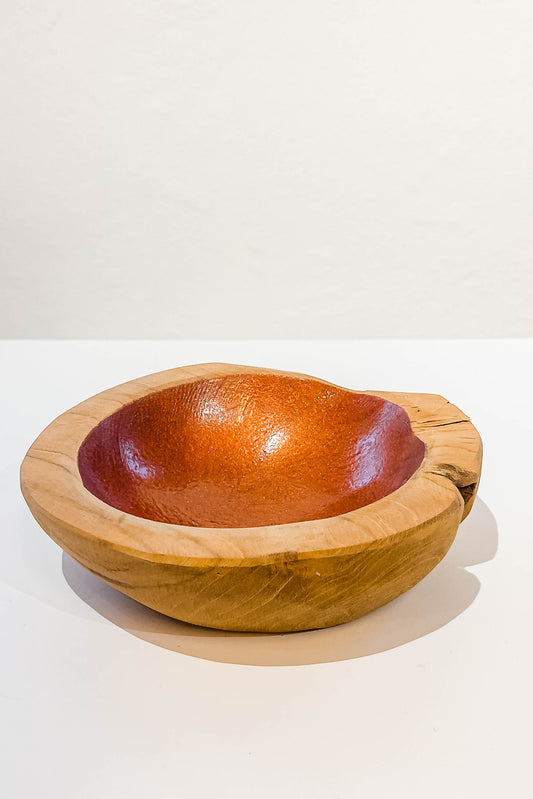 Bowl teak copper