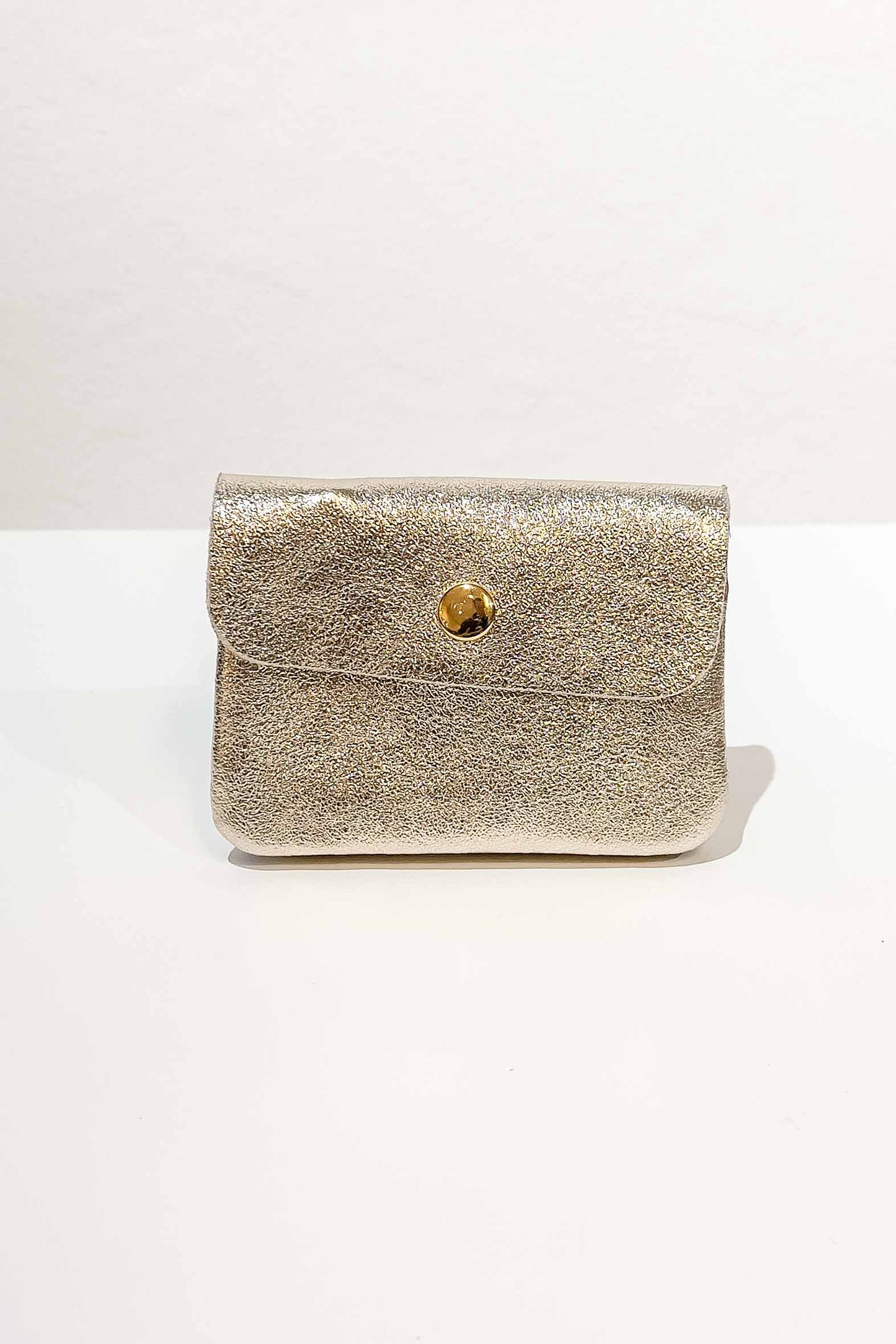 Champagne glitter wallet (genuine leather)