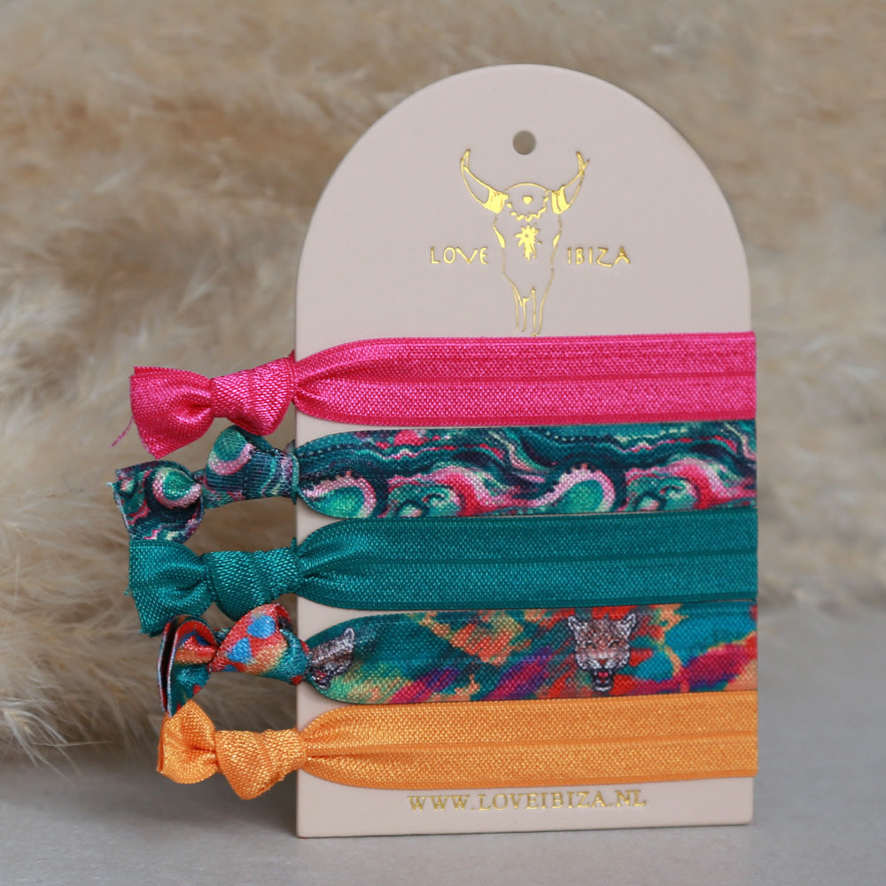 Ibiza Gummibänder rosa Wirbel