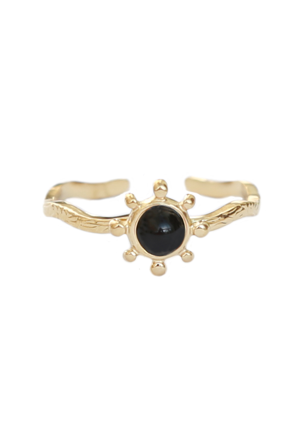 Gold ring sunshine black
