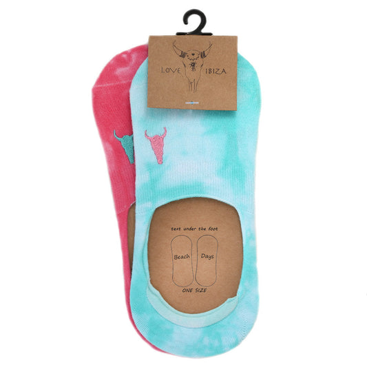 Sneaker-Socken im Tie-Dye-Design „Beach Days“, 2er-Set