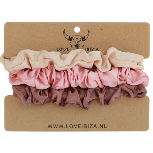 Silky scrunchie set warm brownie