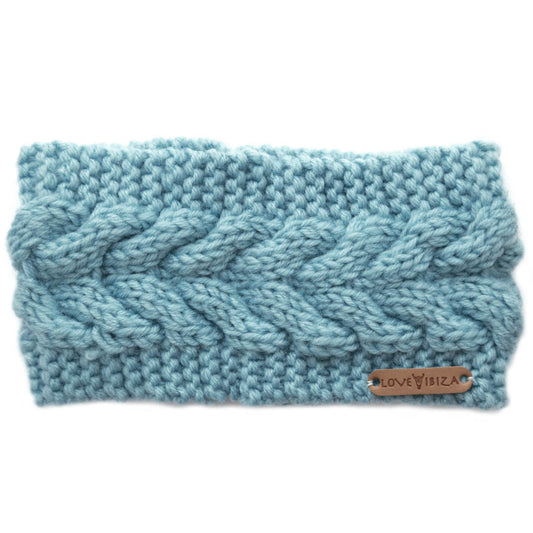 Gestricktes Haarband blau