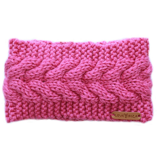 Gestricktes Stirnband rosa