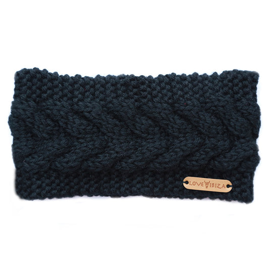 Gestricktes Stirnband schwarz